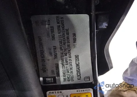 2021 Chevrolet Spark 1Lt z USA, uszkodzony, nr VIN KL8CD6SAXMC735060